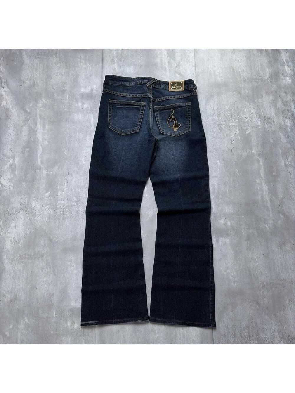 Y2K Baby Phat Grunge Embroidered Bootcut Denim Jeans